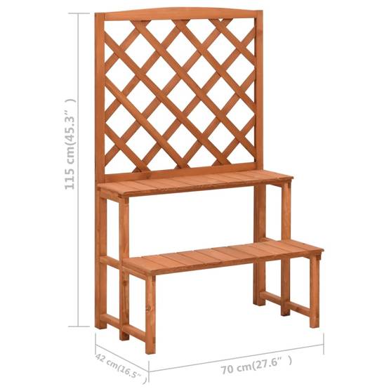 Support de plantes avec treillis bois de sapin naturel 70 x 42 x 115 cm - PANGIVO - Image 6