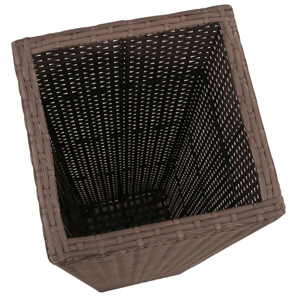 Helloshop26 - Jardinière lit surélevé plantes fleurs jardin 3 pcs résine tressée marron - Imagen 5