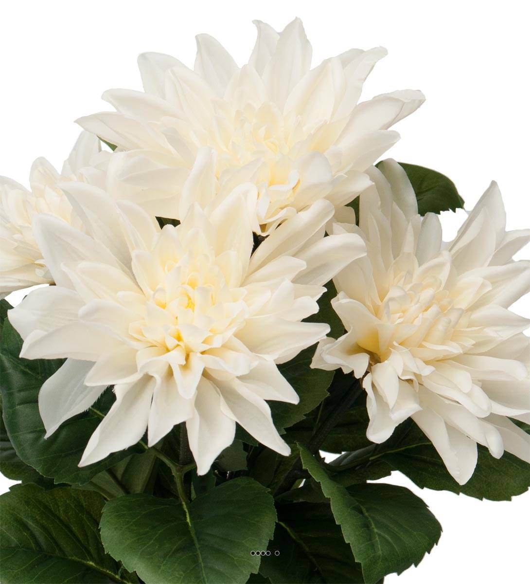 Artificielles - Dalhia commun artificiel en pot, 5 fleurs, H 30 cm Crème - couleur: Crème - Imagen 3