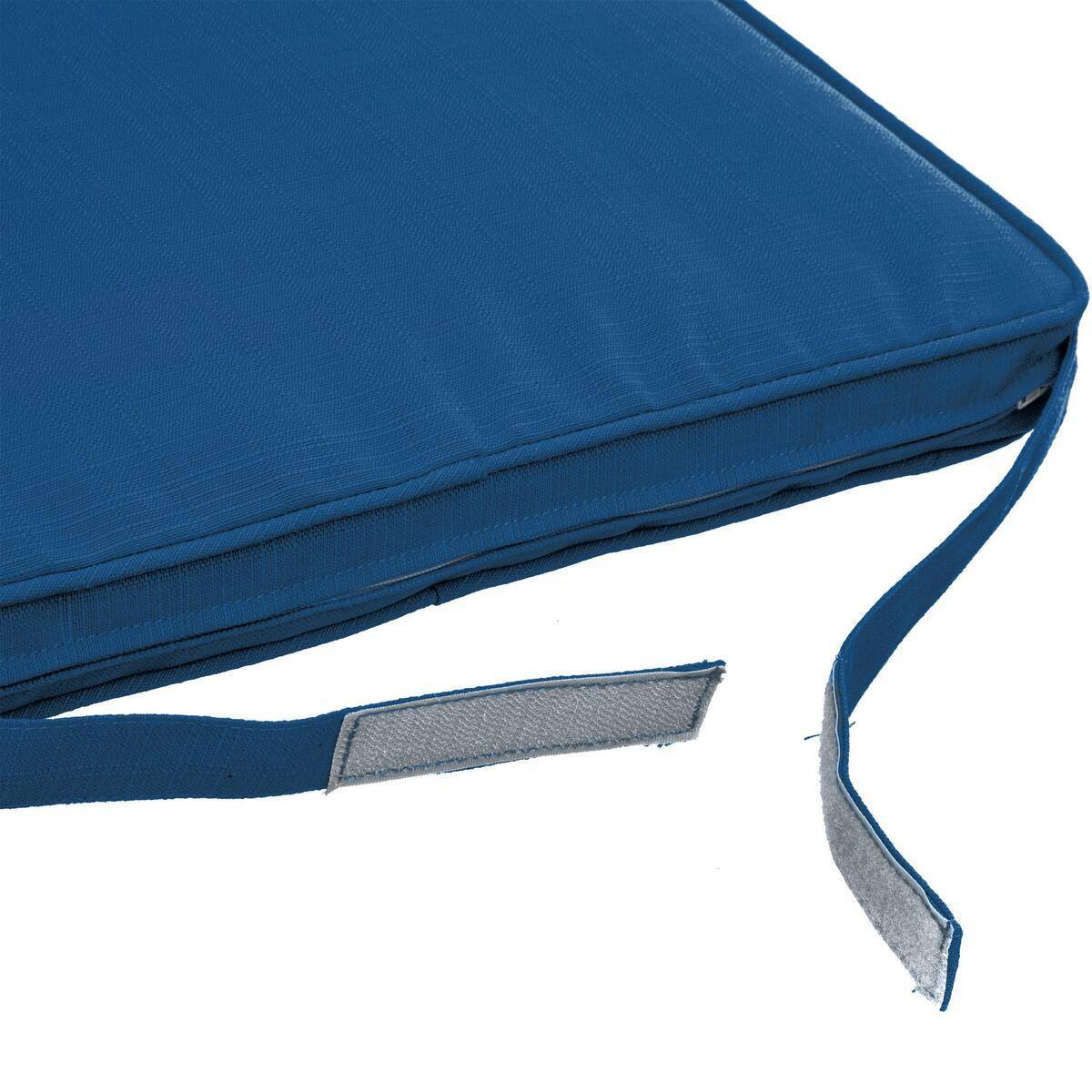 Hesperide - Galette de chaise à scratch "Korai" bleu indigo 40x40x4cm en polyester Hespéride - Imagen 4