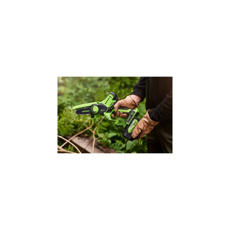 Greenworks - Scie de jardin 10 cm 24V GREENWORKS - Sans batterie ni chargeur - G24MCS10 - Image 3