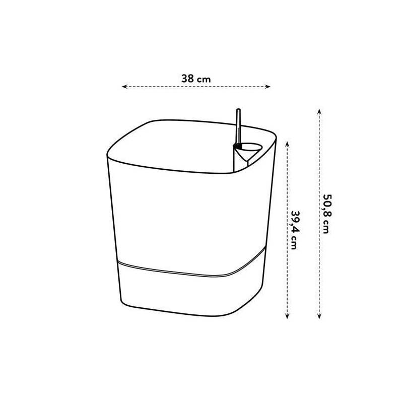 Elho - Elho - Pot De Fleurs  -  Greensense Aqua Care Carre 38 - Ciment Clair - Interieur/exterieur - O 38 X H 38.9 Cm - Image 4