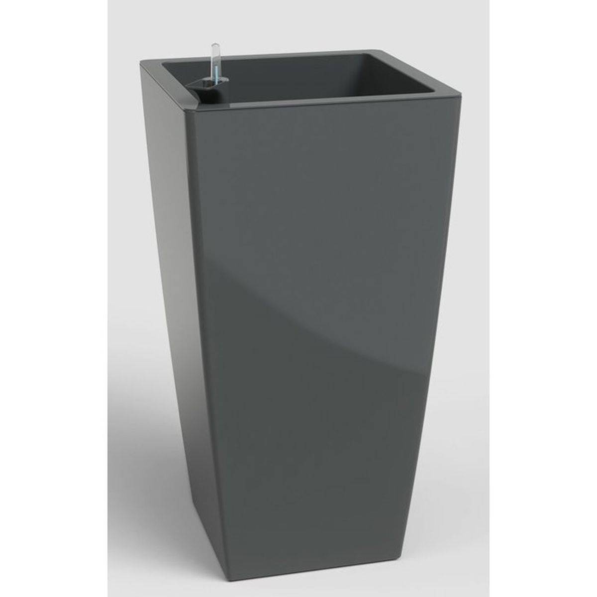 Artevasi - Pot à plantes carré à arrosage automatique PISA anthracite brillant 33 x 33 x 61 cm - ARTEVASI - Imagen 1