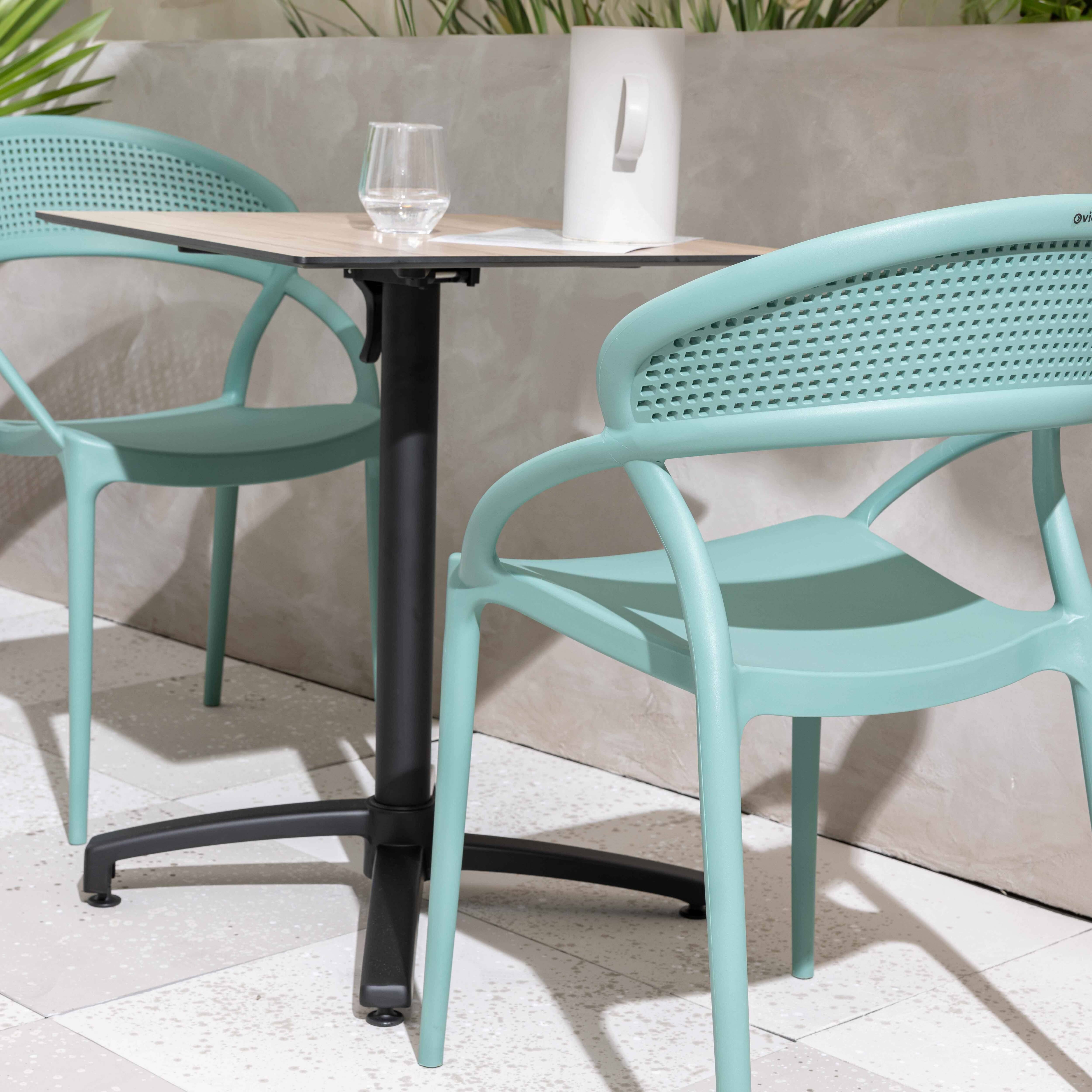 Oviala - Lot de 4 chaises de terrasse vert foncé Madrid - Oviala - Imagen 6
