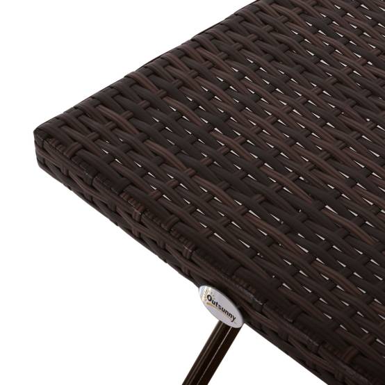 Table basse pliante jardin résine tressée acier balcon gain de place 40x40x40cm marron - ComfortXL Outdoor Living - Image 10