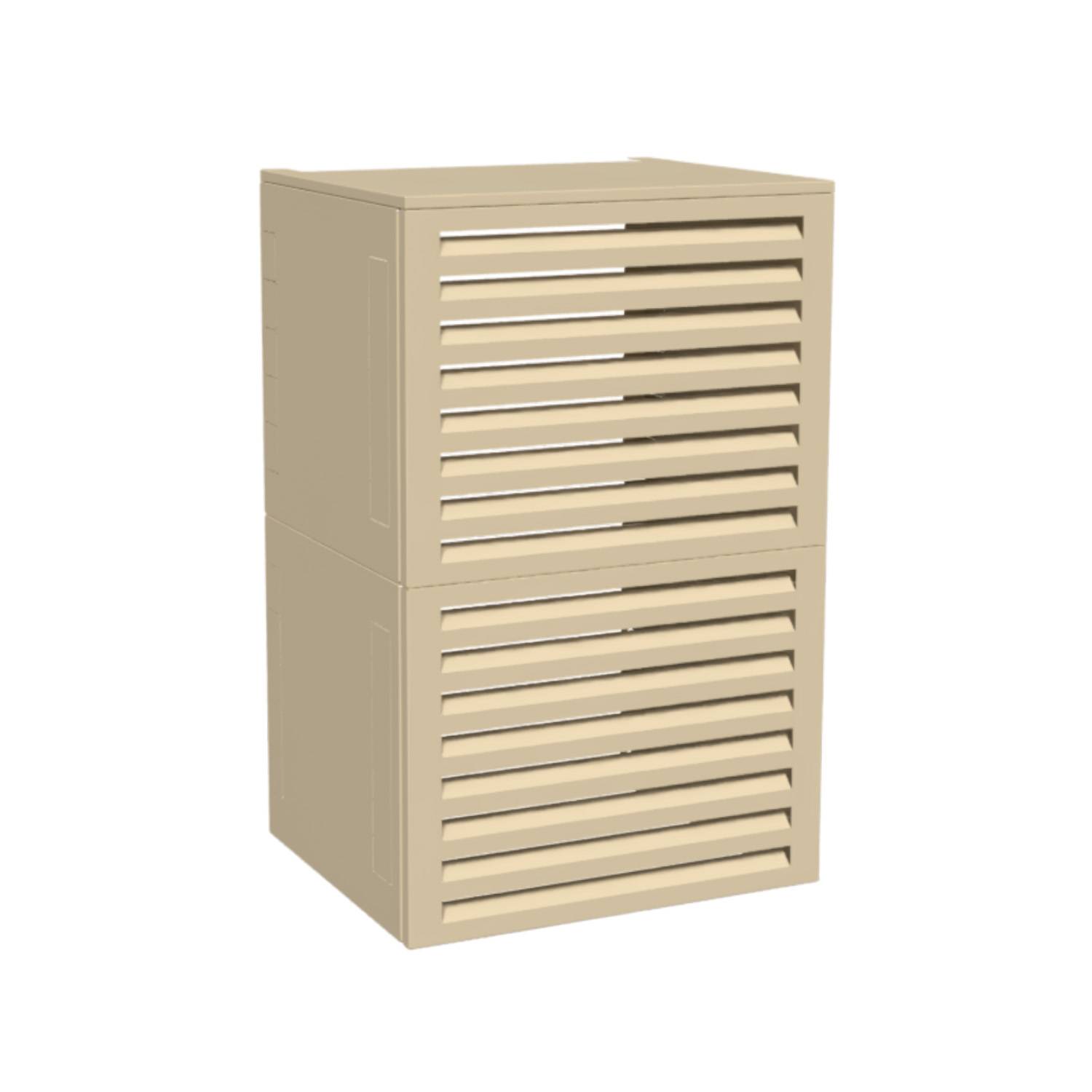 Cache climatiseur acoustique, ATOLE aluminium thermolaqué, crème, L.100 x H.157 x P.84 cm