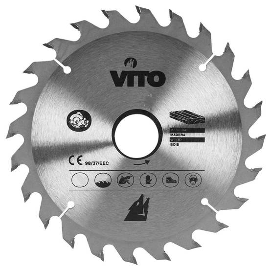 Lame de Scie Circulaire Diam 185mm Alesage 30mm 24 Dents Epaisseur 2.0mm VITO