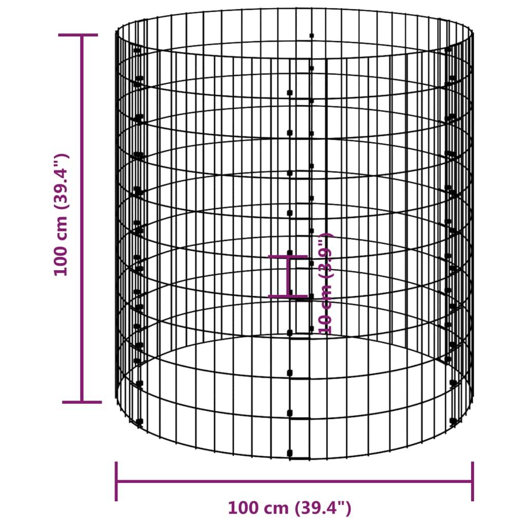 Composteur jardin XXL acier galvanisé grande capacité Ø100x100 cm – ComfortXL Outdoor Living - Image 6