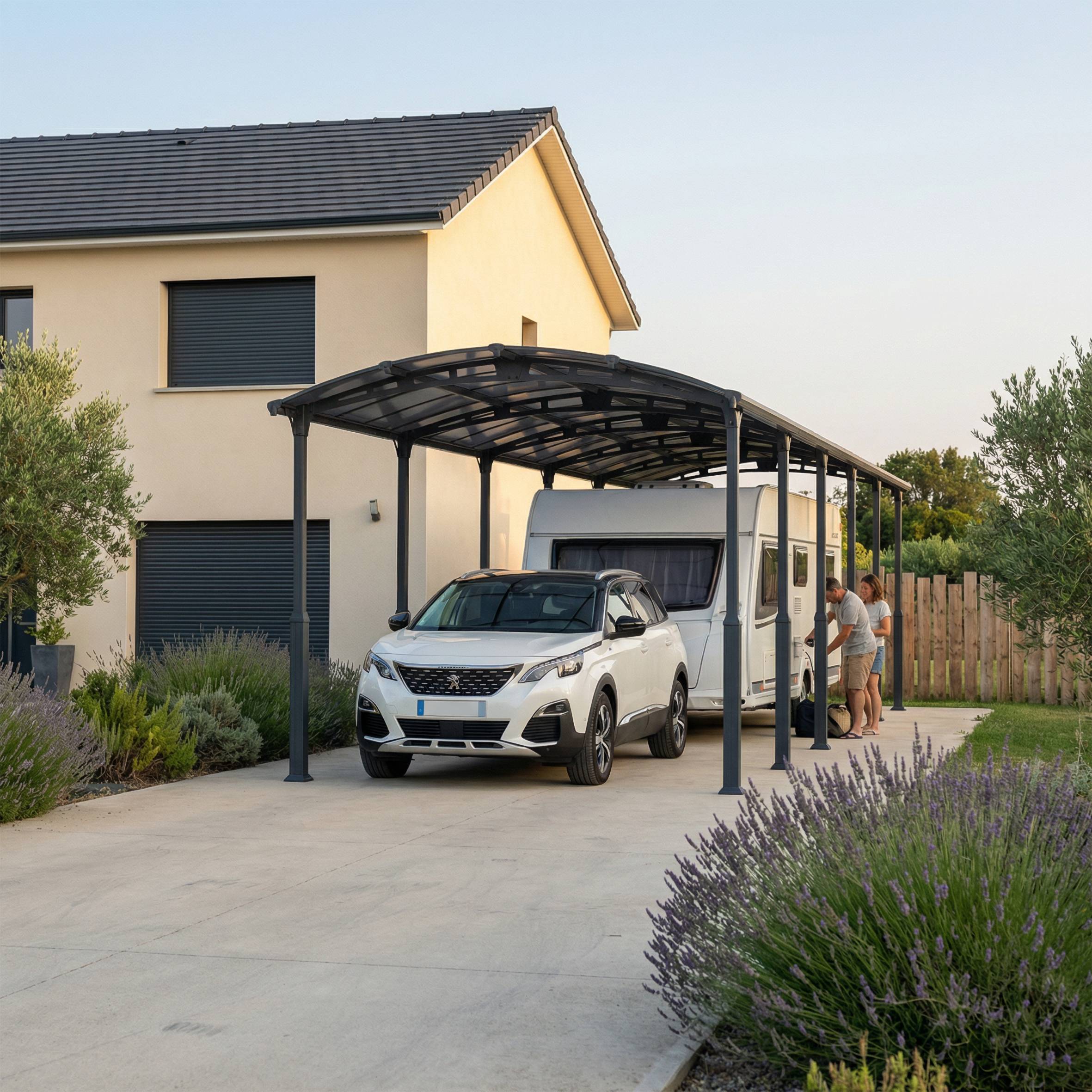 Canopia - Canopia Carport Camping-Car Alpine 12,9 x 3,59 m Gris - Image 3