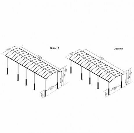 Canopia - Canopia Carport Camping-Car Alpine 12,9 x 3,59 m Gris - Imagen 8