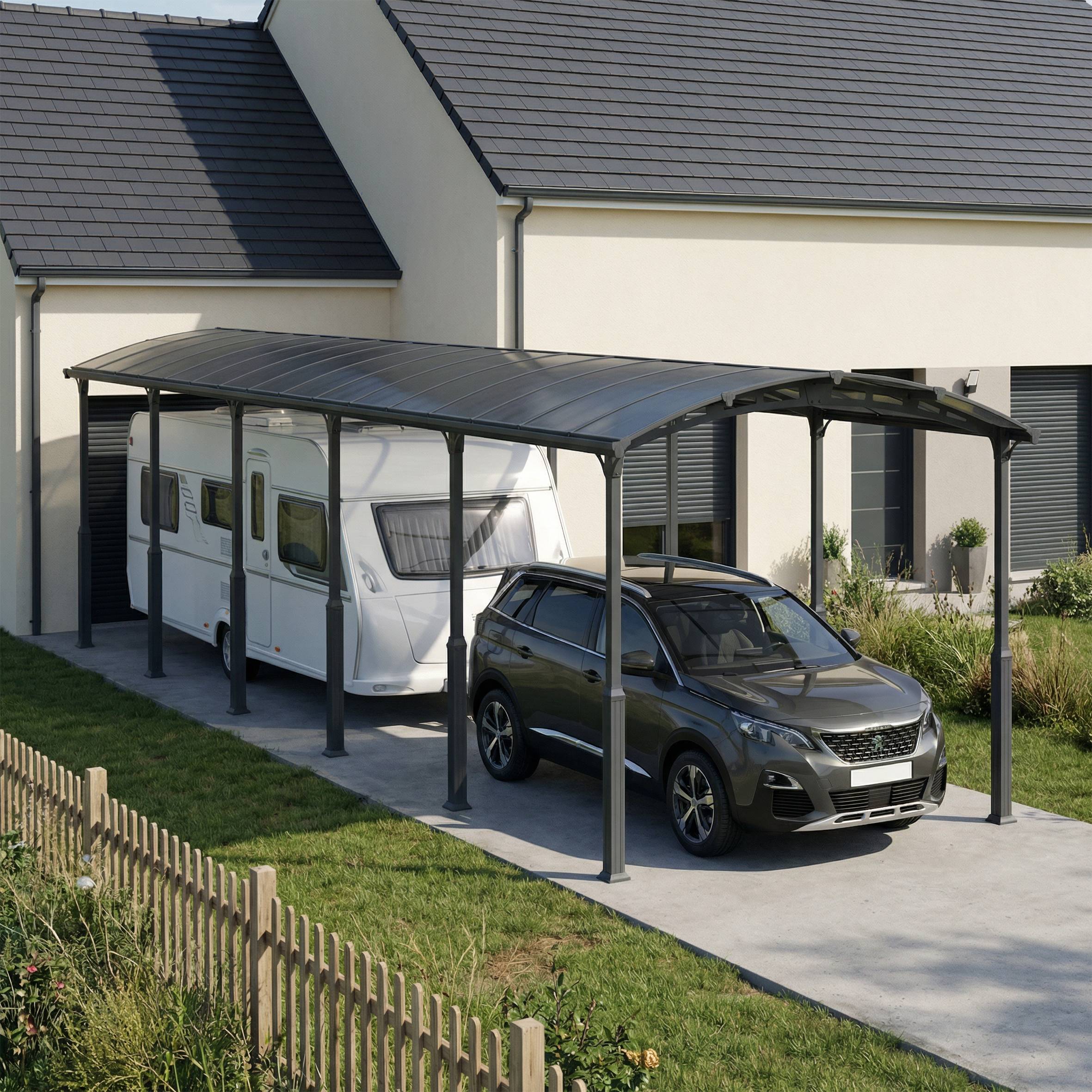 Canopia - Canopia Carport Camping-Car Alpine 12,9 x 3,59 m Gris - Image 2