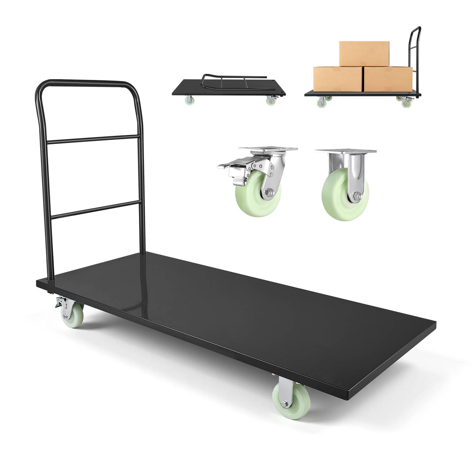 Vevor - VEVOR Chariot à Plateforme Robuste Chariot à Plateau 152,5x70 cm Charge 907 kg - Image 1