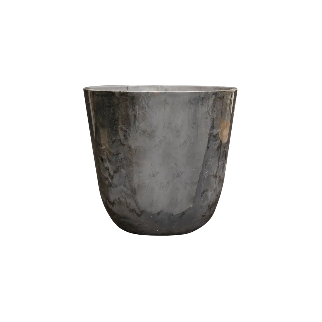 Pot de fleurs marbré gris - D.35cm x H.32cm - Image 1