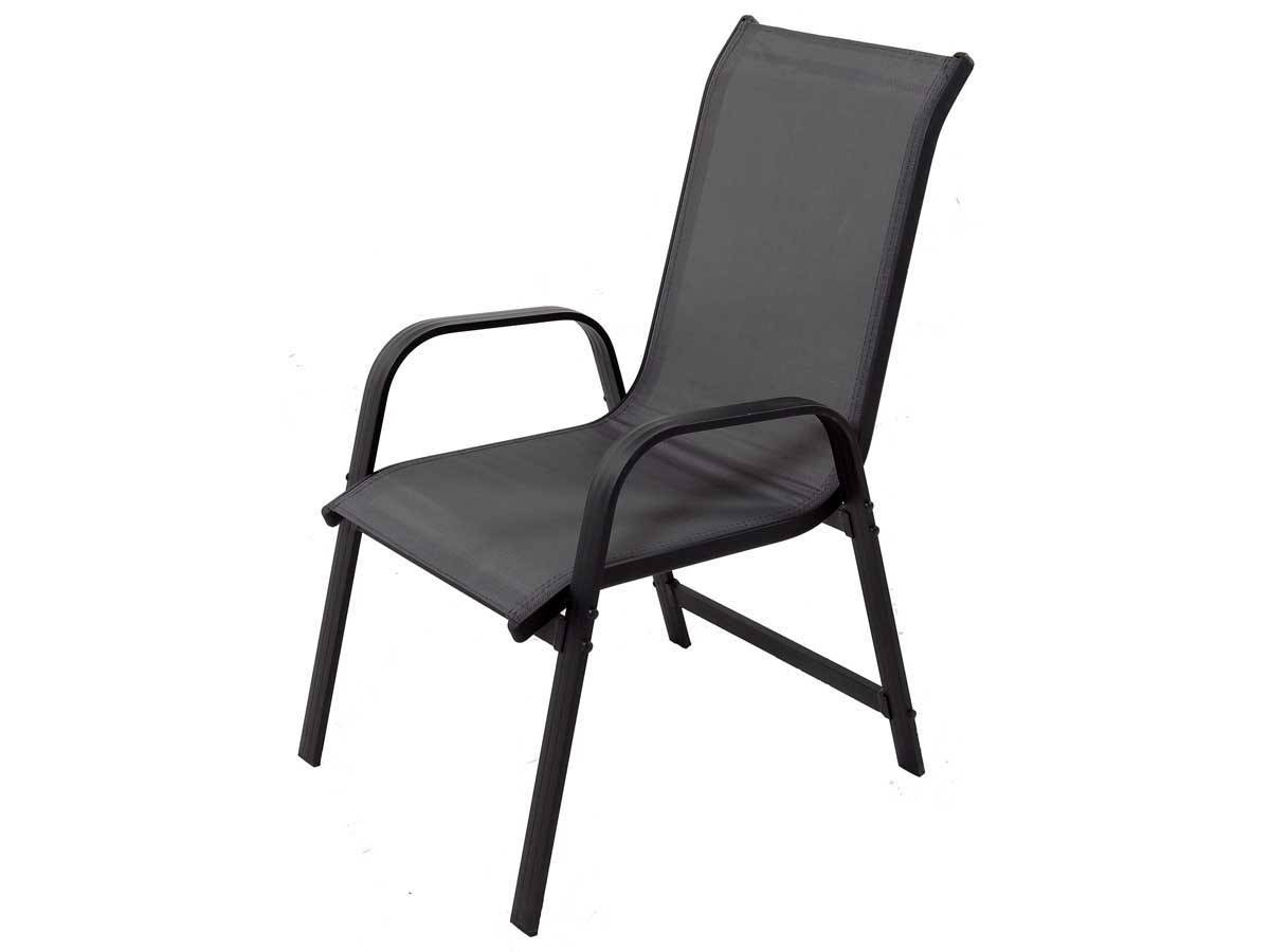 Fauteuil Jardin Alu/textilène "porto" - Phoenix - Gris Foncé - Lot De 2 -habitat Et Jardin - Imagen 2