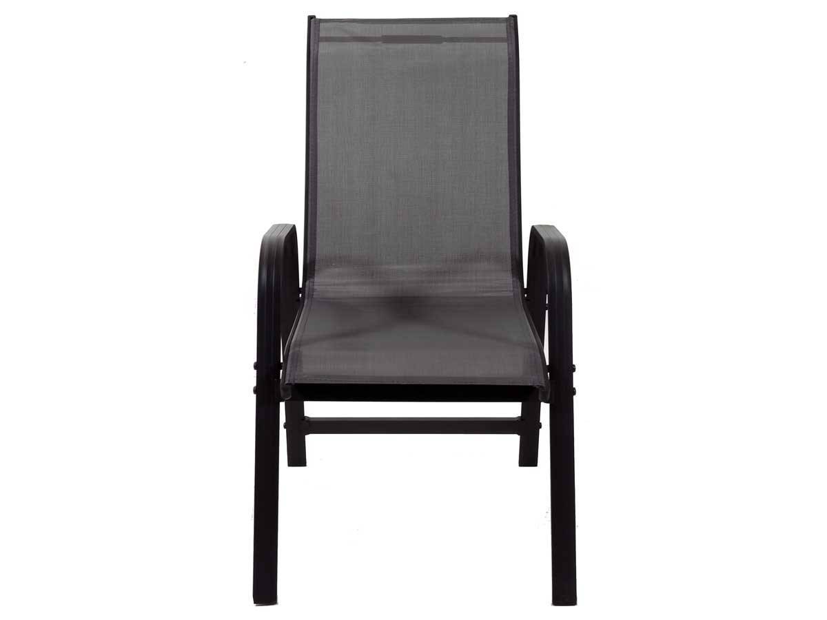 Fauteuil Jardin Alu/textilène "porto" - Phoenix - Gris Foncé - Lot De 2 -habitat Et Jardin - Imagen 3