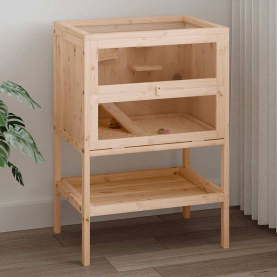 Vidaxl - Cage pour hamster 55x40x80 cm Bois massif Sapin vidaXL 172382 - Image 2