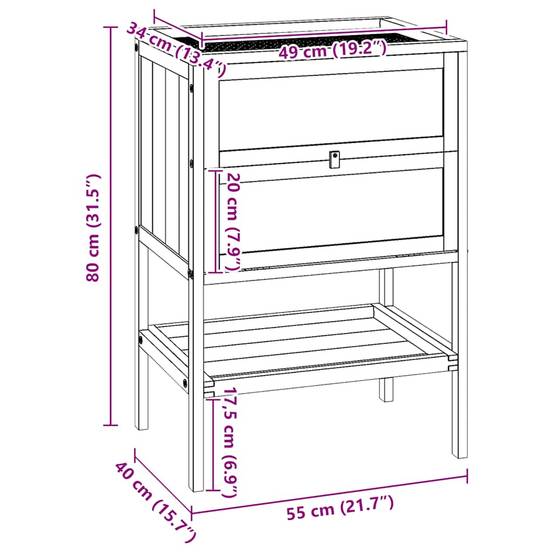 Vidaxl - Cage pour hamster 55x40x80 cm Bois massif Sapin vidaXL 172382 - Image 3