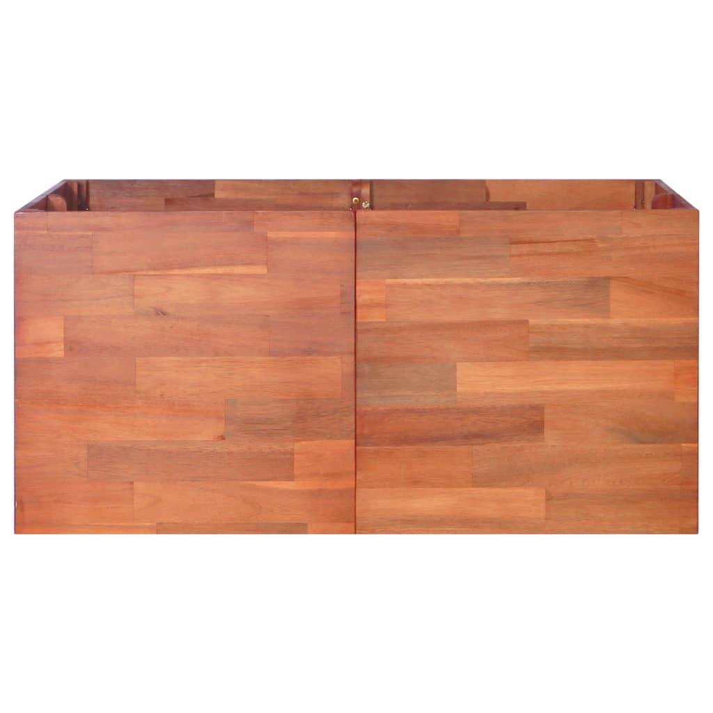 Helloshop26 - Jardinière lit surélevé plantes fleurs jardin 100 x 100 x 50 cm bois d'acacia - Imagen 2