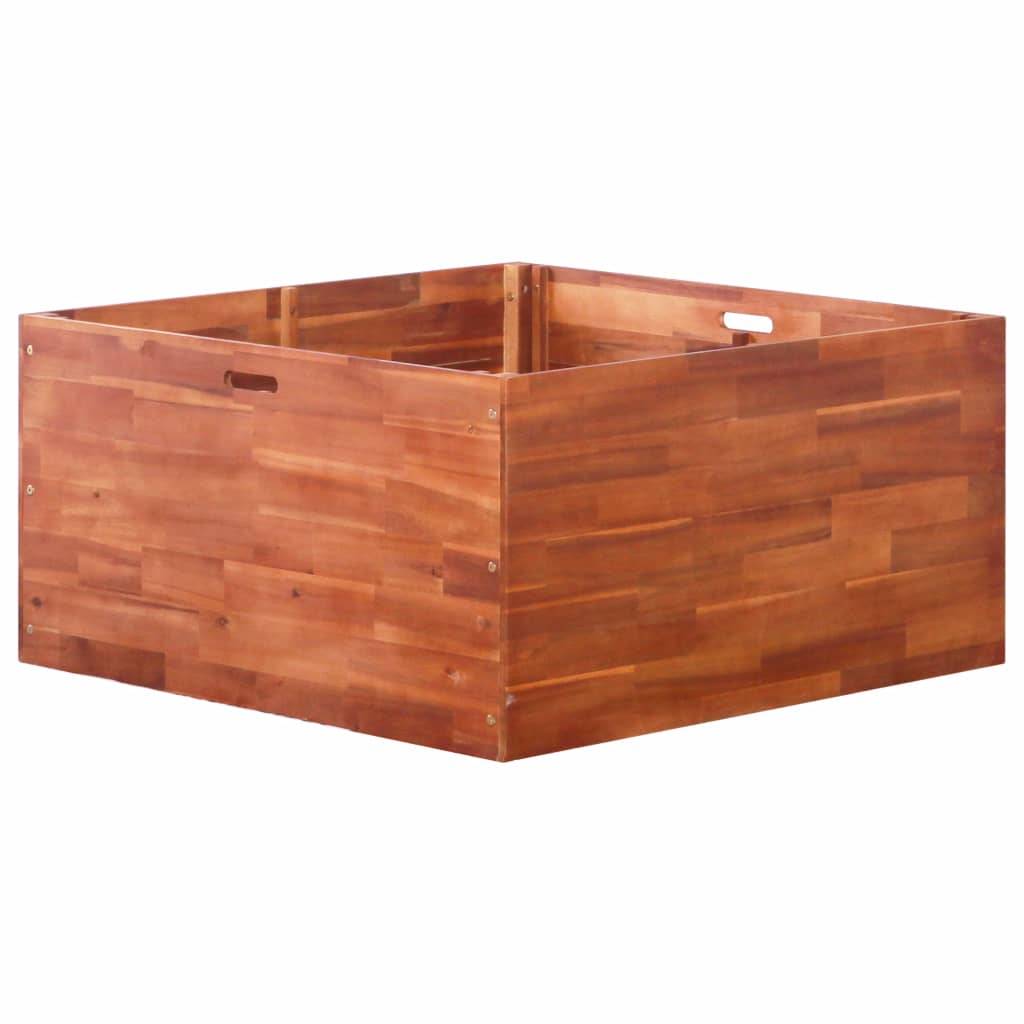 Helloshop26 - Jardinière lit surélevé plantes fleurs jardin 100 x 100 x 50 cm bois d'acacia - Imagen 1