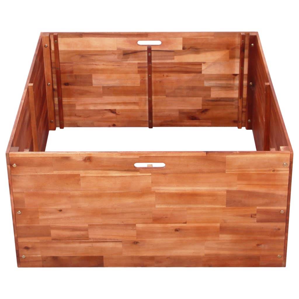 Helloshop26 - Jardinière lit surélevé plantes fleurs jardin 100 x 100 x 50 cm bois d'acacia - Imagen 3