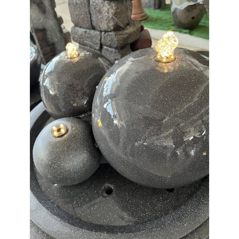 Fontaine de jardin Haumea fiberstone avec pompe LED 57L anthracite Art-Pond - Image 6
