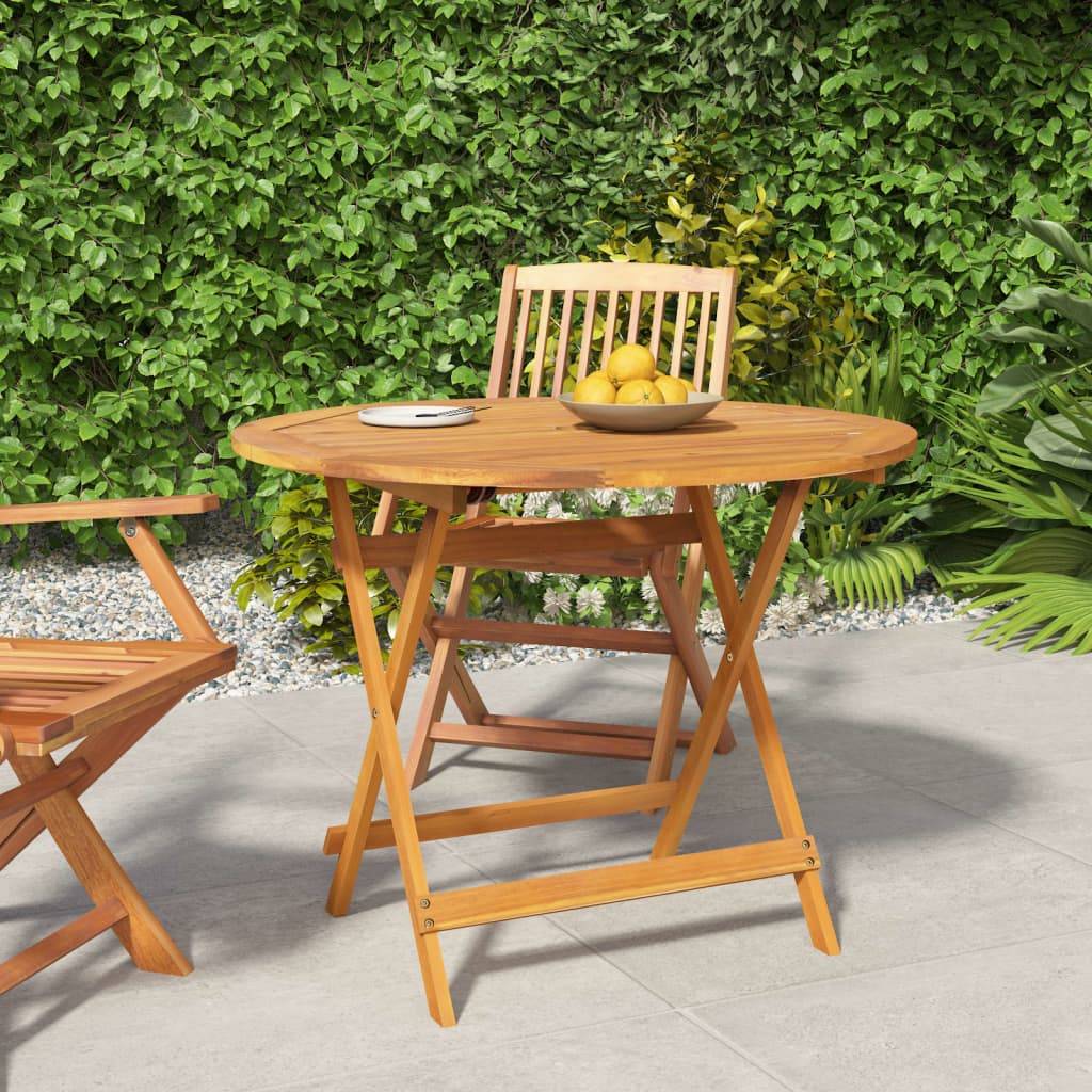 PANGIVO - Table pliable de jardin bois d'acacia Ø 90 x 75 cm - PANGIVO
