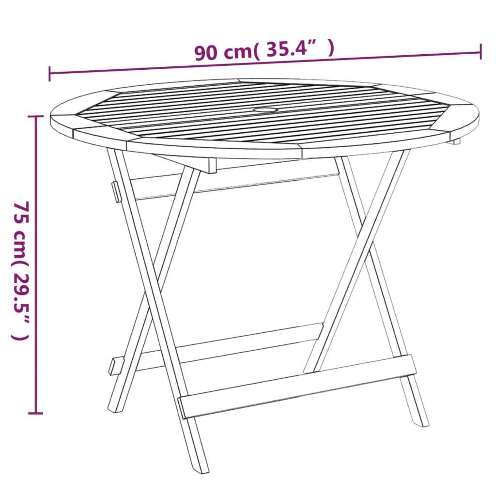 PANGIVO - Table pliable de jardin bois d'acacia Ø 90 x 75 cm - PANGIVO - Image 7