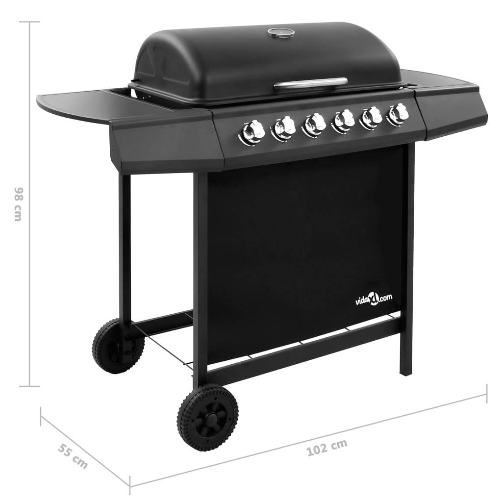 Vidaxl - Barbecue à 6 brûleurs - vidaXL - Métal - Noir - Imagen 5