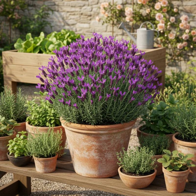 Lavande papillon The Princess® Lavender 'IB910-2' à fleurs Rose - feuillage Persistant - Pot de 3L - 20/40 cm-  hauteur à maturité De 0,50 m à 1,00 m - Image 2