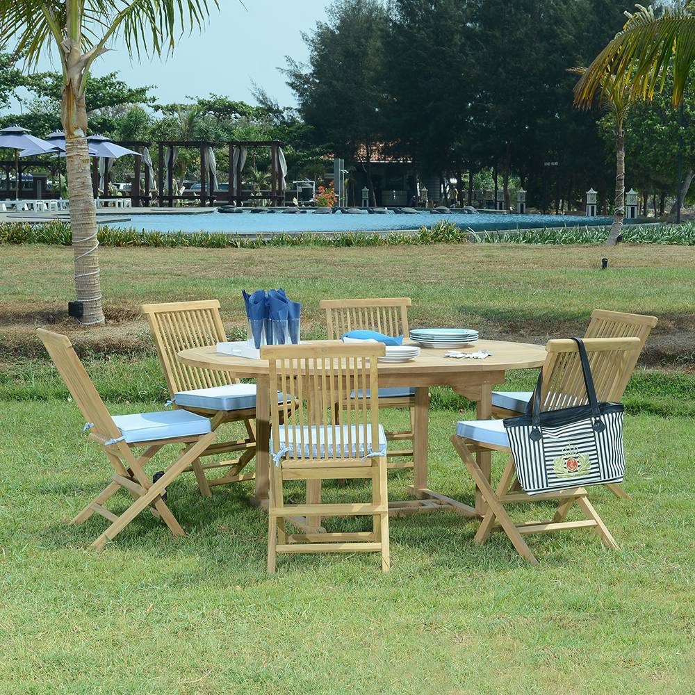 Salon de jardin teck massif Padang, 6 chaises - TECK'Attitude - Imagen 2