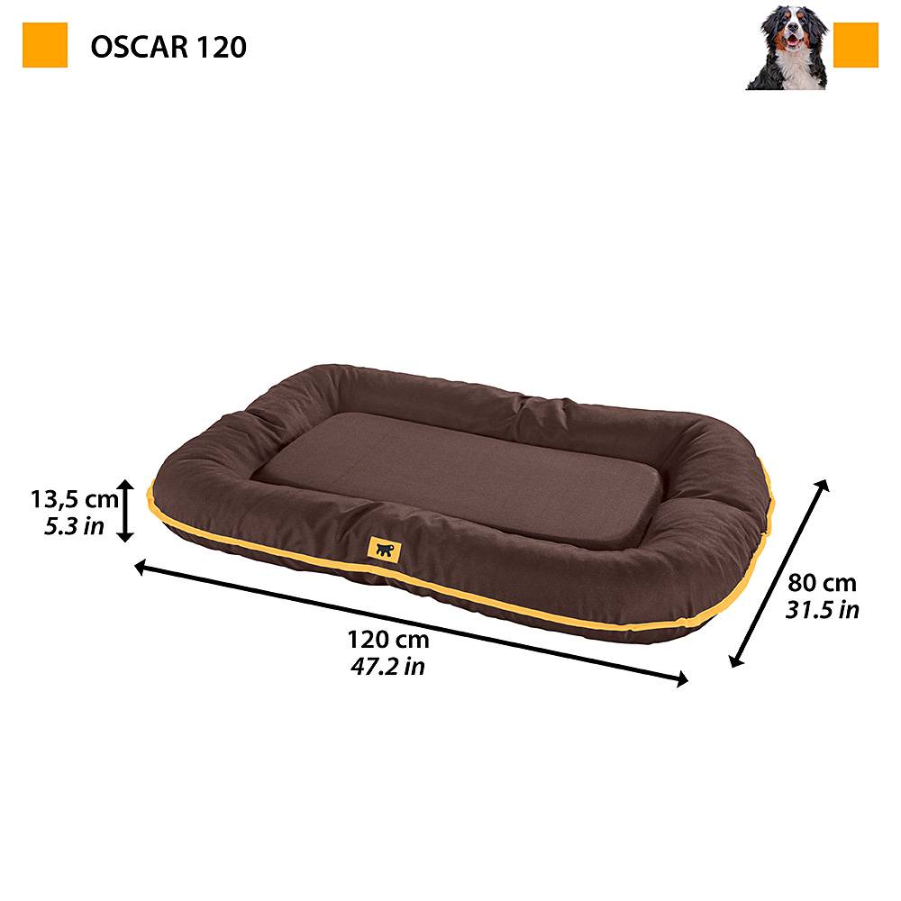 Ferplast - Ferplast Panier Chien Coussin Chien Grande Taille Tissu anti-rayures Lavable à 30°C.Matelas pour chien imperméable 120 x 80 x 13,5 cm.Marron - Imagen 2