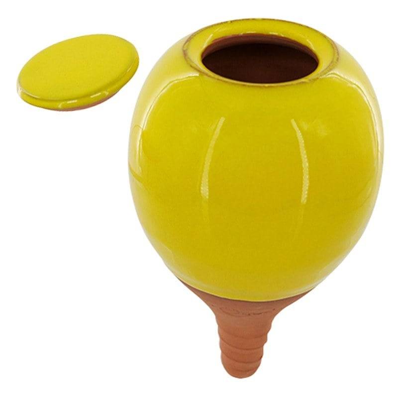 Ferme Du Moutta - Oya d'arrosage 30 cl en céramique faite main pour pots de fleurs, jaune - Image 1