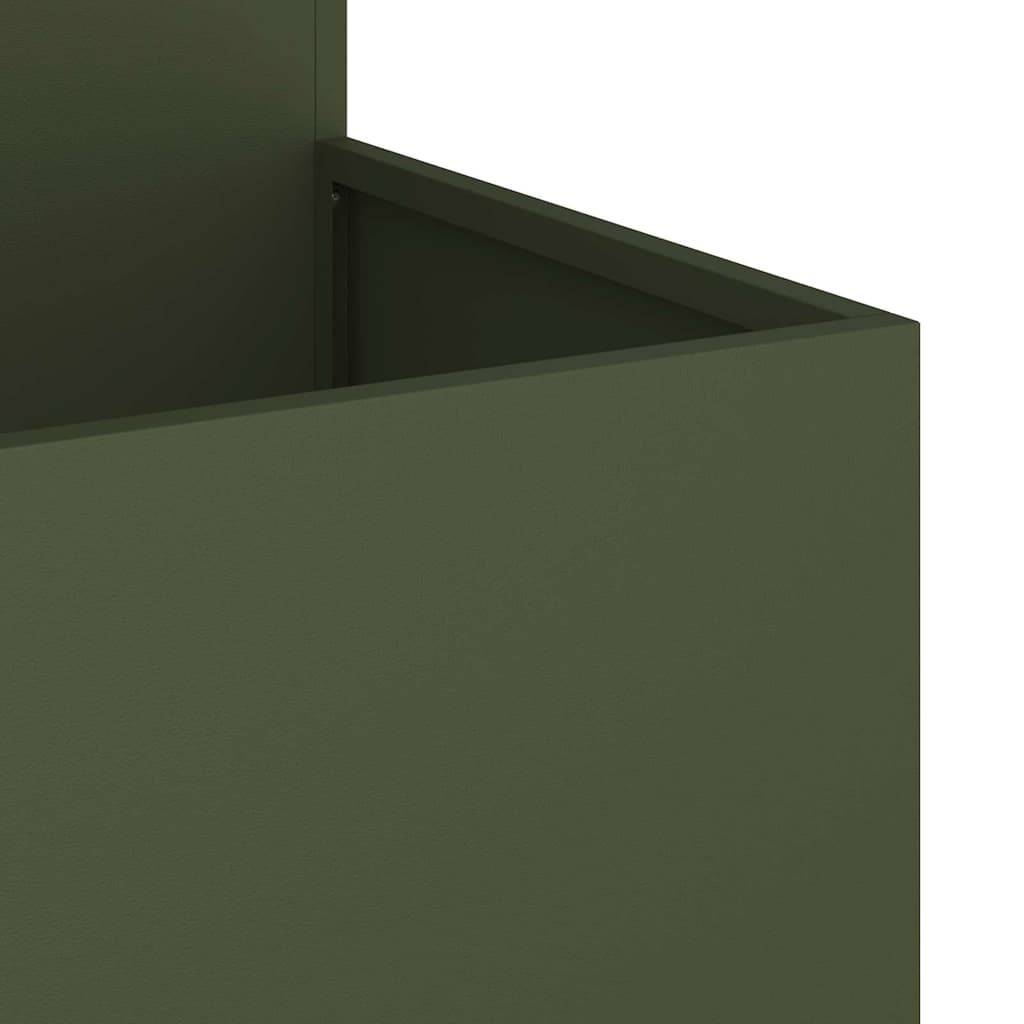 Maison Chic - Cache-pot, Pot De Fleurs Vert olive 80 x 80 x 60 cm Acier g436 - Image 6