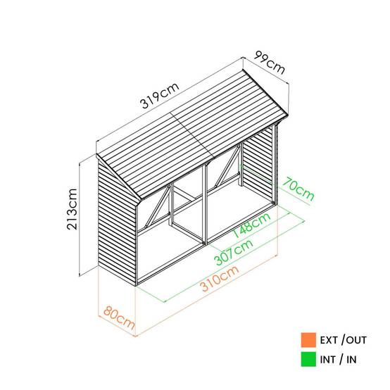 ABRI BUCHES BOIS XL 319,5X100X213CM - Image 5