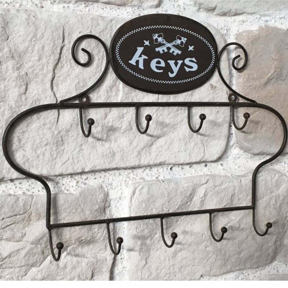 Porte boîte à clés clefs applique murale extérieure métal marron 41cm Chemin de campagne - Imagen 3