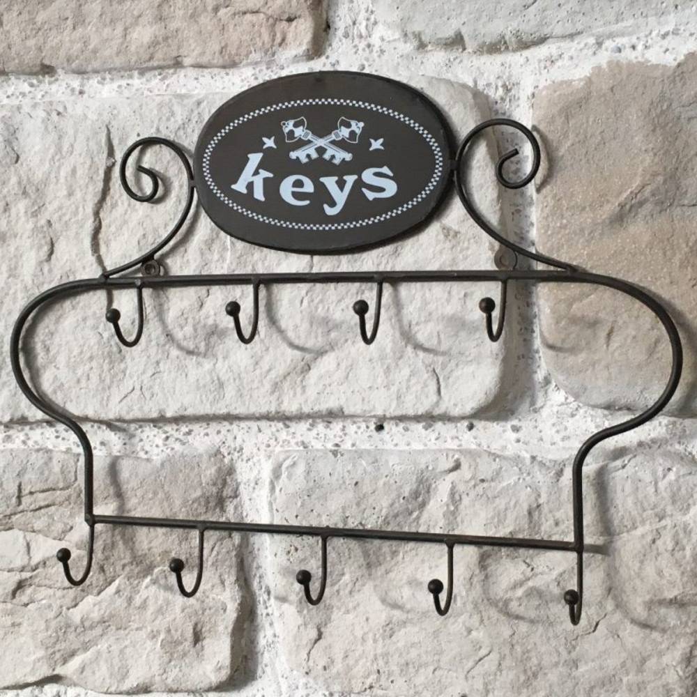 Porte boîte à clés clefs applique murale extérieure métal marron 41cm Chemin de campagne - Imagen 2