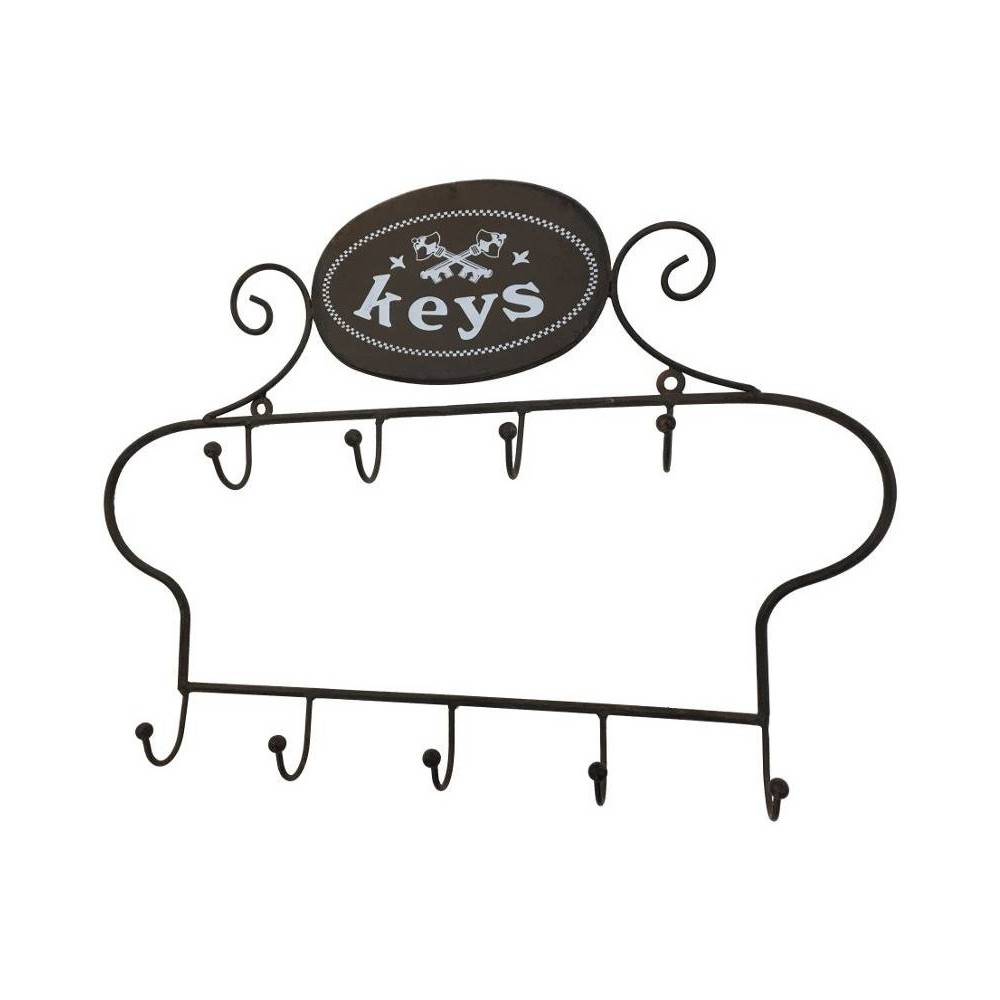 Porte boîte à clés clefs applique murale extérieure métal marron 41cm Chemin de campagne - Imagen 1