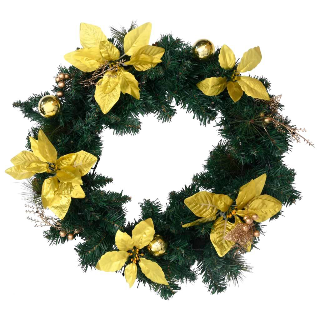 Vidaxl - Couronne de Noël avec lumières LED vert 60 cm PVC vidaXL 320974 - Image 6