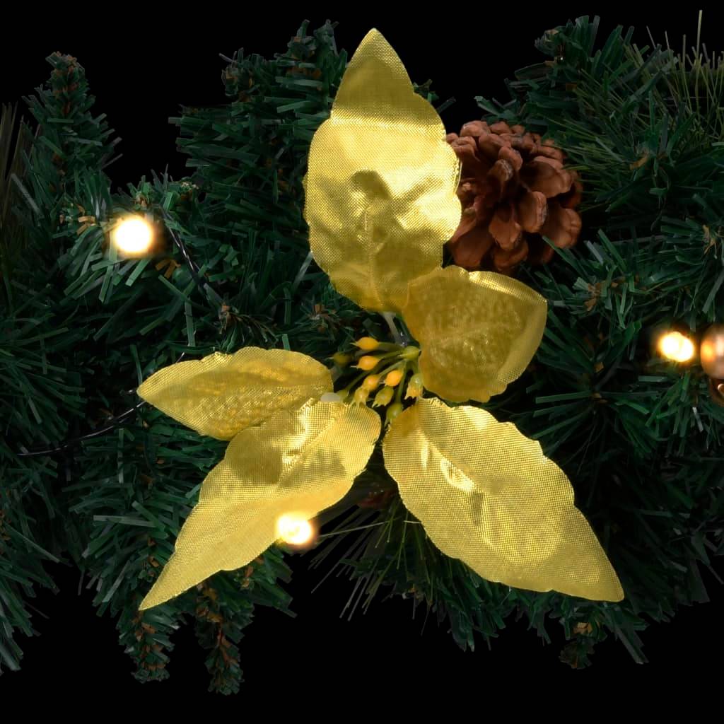 Vidaxl - Couronne de Noël avec lumières LED vert 60 cm PVC vidaXL 320974 - Image 5