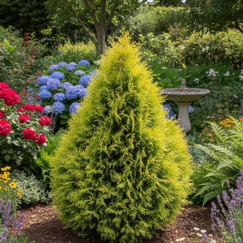 Thuya d'orient Pyramidalis Aurea, Thuja orientalis - Pot de 7,5L - 60/80 cm - Imagen 2