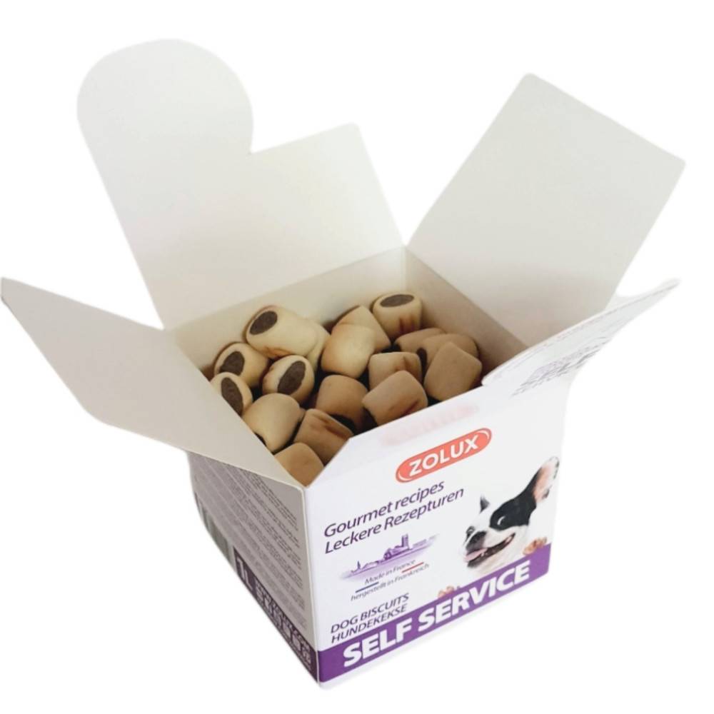 animallparadise - Friandise mini biscuits fourrés au bœuf, boite 400 g pour chien - Imagen 2