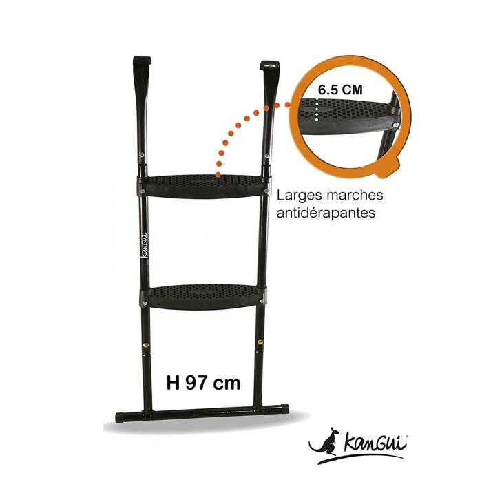 Kangui - Trampoline Ø 300cm + filet de sécurité + échelle + kit ancrage - PUNCHI 300 Bleu Kangui - Image 6