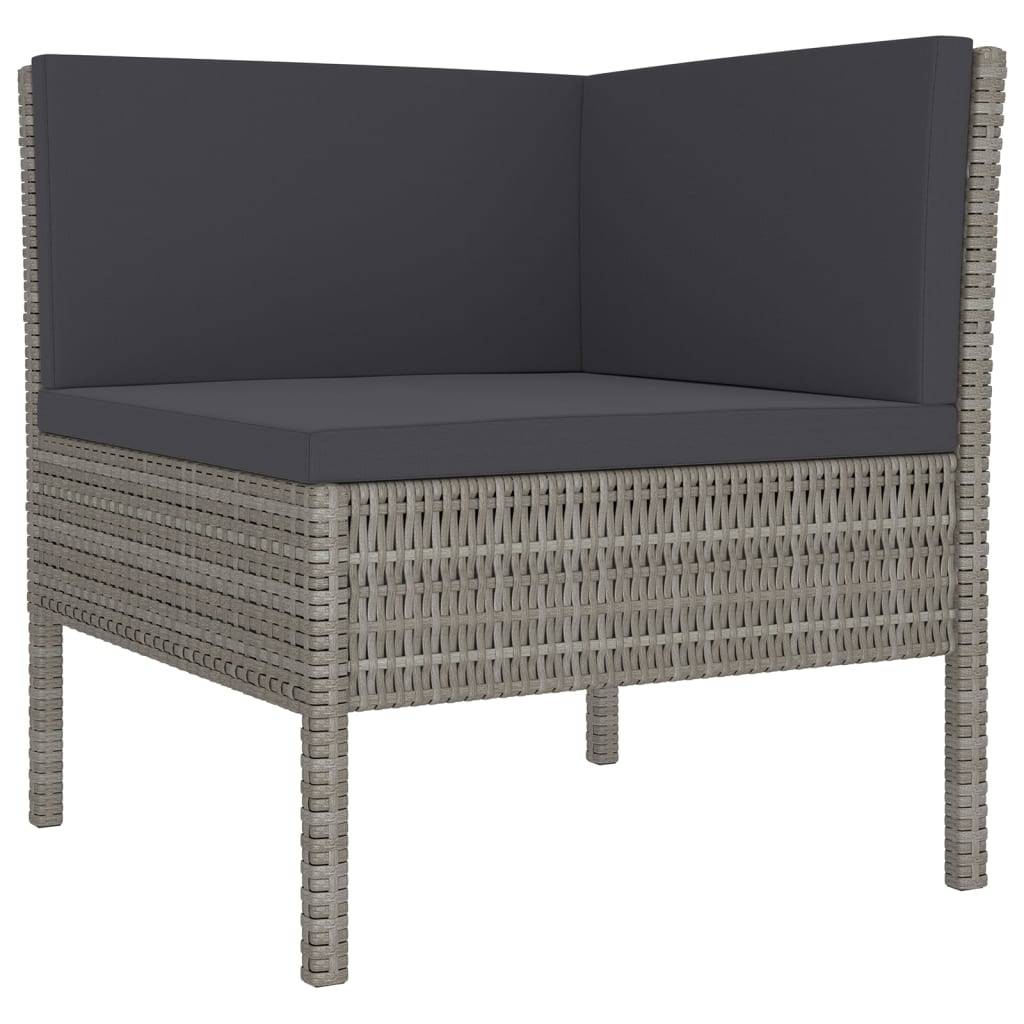 Helloshop26 - Salon de jardin meuble d'extérieur ensemble de mobilier 12 pièces avec coussins résine tressée gris - Imagen 2