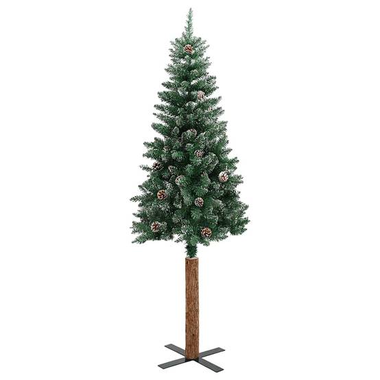 ComfortXL - Sapin de Noël Mince Enneigé avec Bois Véritable et Cônes Vert 180 cm – ComfortXL Outdoor Living - Image 3