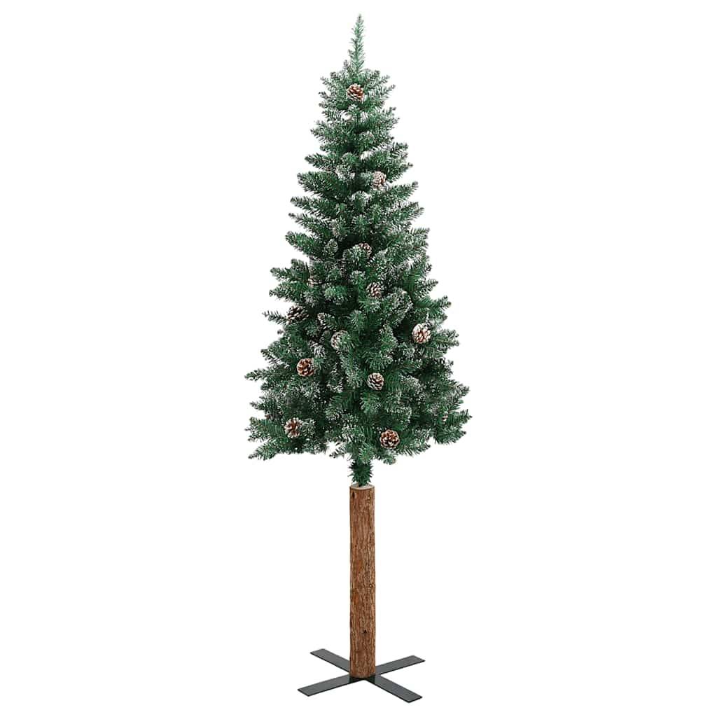 ComfortXL - Sapin de Noël Mince Enneigé avec Bois Véritable et Cônes Vert 180 cm – ComfortXL Outdoor Living - Image 3