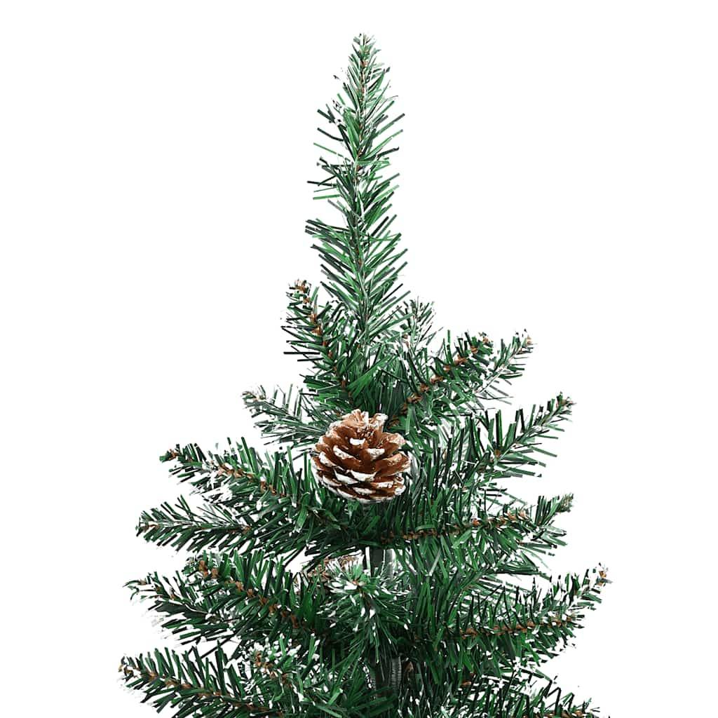 ComfortXL - Sapin de Noël Mince Enneigé avec Bois Véritable et Cônes Vert 180 cm – ComfortXL Outdoor Living - Image 5