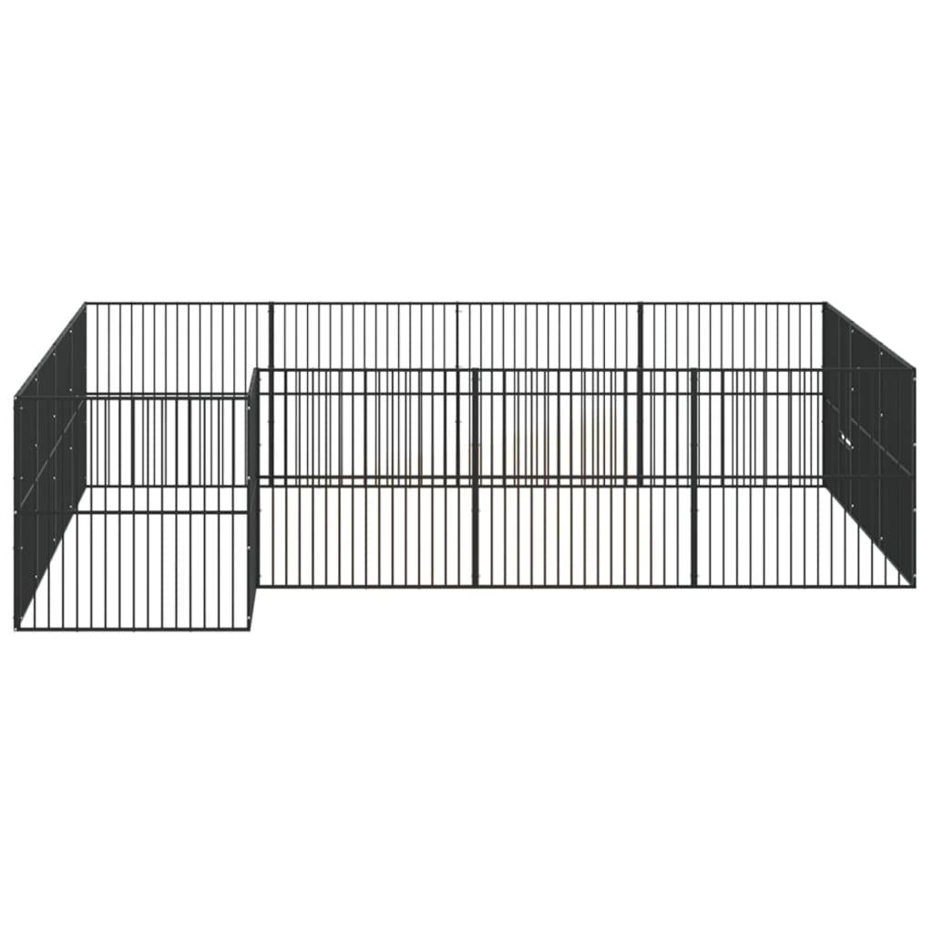 Vidaxl - Parc pour chien 16 panneaux noir acier galvanisé vidaXL 3209559 - Image 6