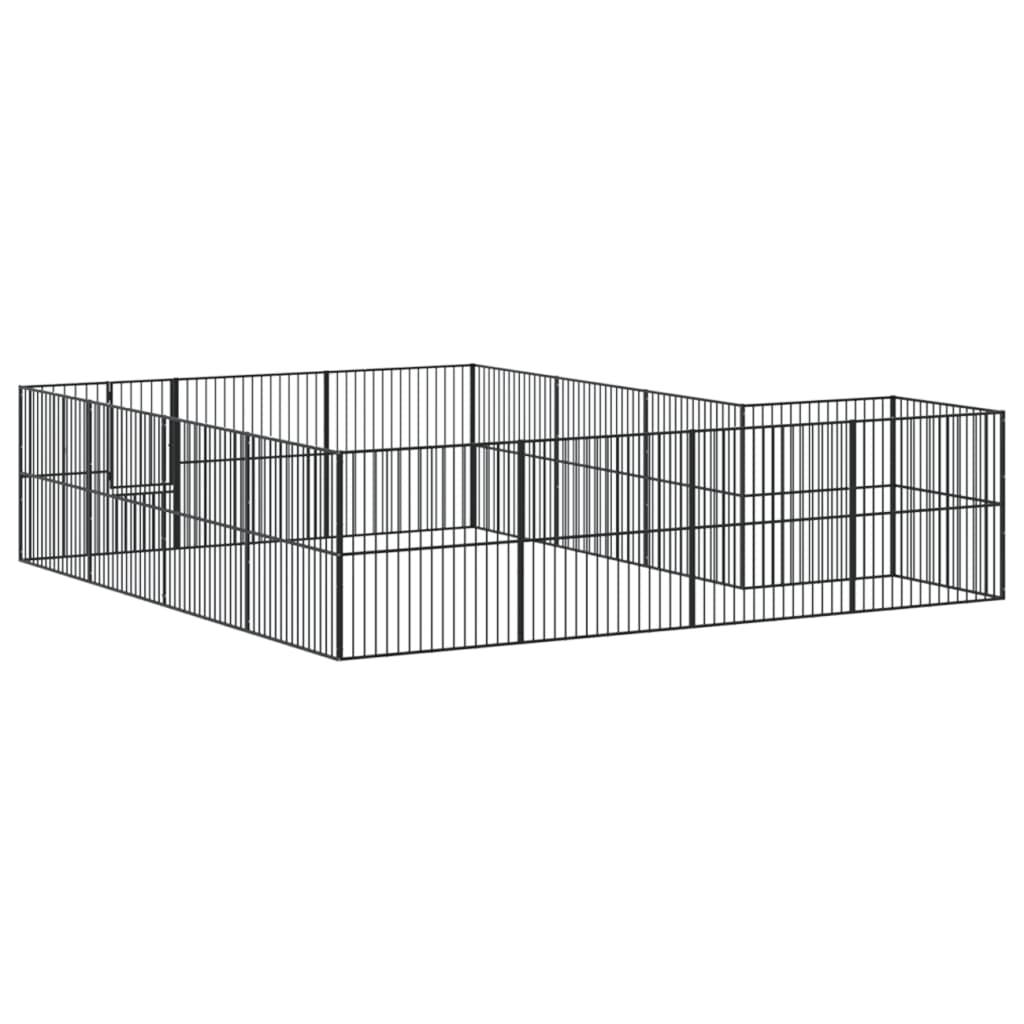 Vidaxl - Parc pour chien 16 panneaux noir acier galvanisé vidaXL 3209559 - Image 7