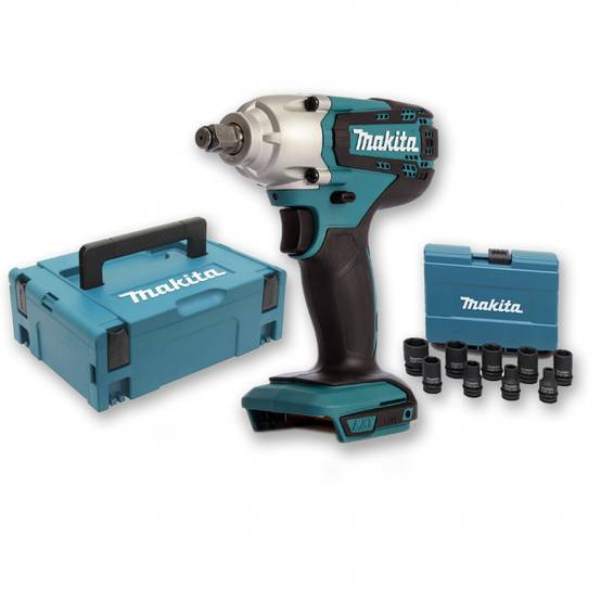 Boulonneuse à chocs 18V 190Nm 1/2" DTW190 (machine seule) + Coffret 9 douilles + coffret MAKITA - Image 1