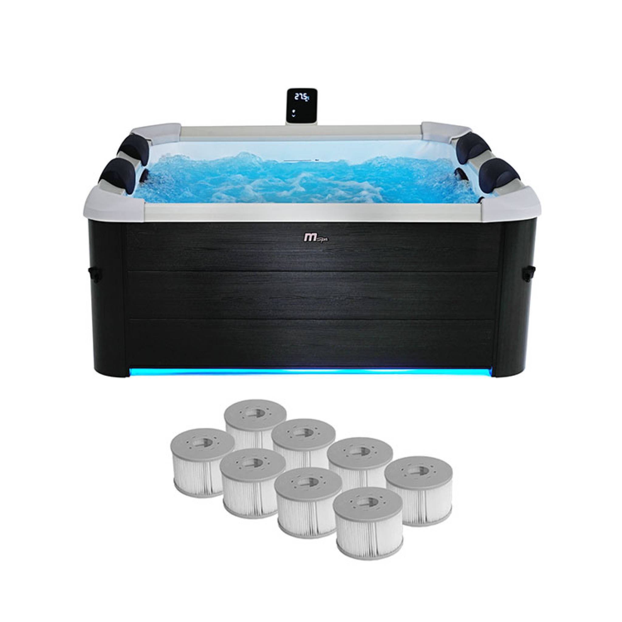 sweeek - Spa rigide MSPA 6 places 4 coussins hydromassages. 8 filtres + bâche incluse 180 cm x 65 cm | sweeek - Image 2